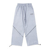 Hip-hop pants american street high street patchwork embroiderletter webbing casualloose terry sports sweatpants pants