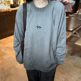 Unisex long-sleeved shirt autumpatchwork raw edge
