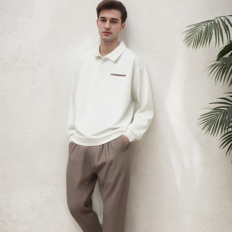 Unisex Polo Shirt Autumn Sweater Men's Loose