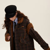Unisex Jacket Teddy Hair Patchwork Cotton-Padded Jacket