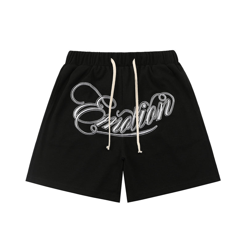 Mixed Emotion T-Shirt Embroidered Lapel Short Sleeve Shorts