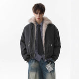 Unisex Down Jacket Men's Winter Fur Collar Padded Jacket