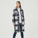 Plaid Trench Coat Autumn and Winter Women's Printed Shirt