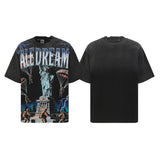 Vallt-shirt men's retro print g pure cotton style