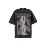 American vintage street T-shirt retro men's loose half sleeve