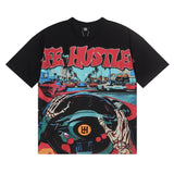 Life hustlers hot diamond hip hop printingpure cotton t-shirt g