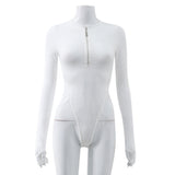Women's Long-Sleeved Slim-Fit Jumpsuit Zipper