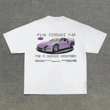 Cotton Car Letter Pattern Printed Design Short Sleeved