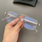 CHH Chrome Hearts Glasses Double Beam Black Frame Plain Face Glasses Frame