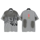 Men's t-shirt short sleeve hot diamond printing g pure cotton hip hop street printing