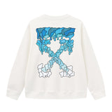Off OW White Sweatshirt Blue dissolved water droplets