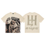 Life hustlere short sleeve t-shirt men's pure cotton street printing
