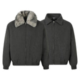 Unisex Down Jacket Men's Winter Fur Collar Padded Warm Jacket