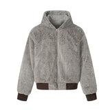 Unisex Down Jacket Winter Double Sided Fleece Hooded Jacket Men