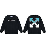 Off OW White Sweatshirt blue and white blocks