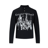 Unisex long-sleeved shirt autumretro dark printing