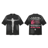 Men's t-shirt, hip-hop print, 100% cotton, printed, washed