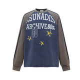 Unisex long-sleeved shirt autumretro color matching