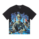 Life hustlere short sleeve t-shirt men's pure cotton street printing