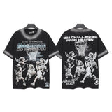 Men's t-shirt, hip-hop print, 100% cotton, printed, washed