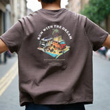 Men T Shirts Vintage Cartoon Printed Short Sleeve