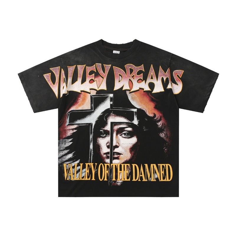 Men's t-shirt with rhinestone print, 100% cotton print