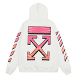 Off OW White Hoodie pink ribbon