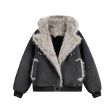 Unisex Down Jacket Winter Fleece Collar Fleece Jacket