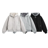 Unisex Down Jacket Winter Fleece Collar Plush Cotton Jacket Men