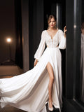 Slutty Wedding Dress Women's Slim Fit Slit Long Dress