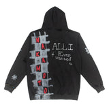 Hip-hop hoodie american high street plaid cut out holes washed distressed zipper hooded sweatshirt hoodie outwear