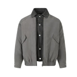 Unisex Down Jacket Men's Winter Vintage Fake Two-Piece Padded Jacket