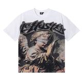 Life hustlers hot diamond washed printingpure cotton t-shirt