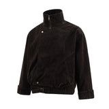 Unisex Down Jacket Autumn Vintage Suede Cotton Jacket