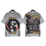 Men's t-shirt short sleeve hot diamond printing g pure cotton hip hop street printing