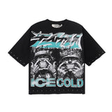 Bkys hotfix rhinestone cotton t-shirt - american hip hop print