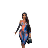 Women Dresses Spring New Single Sleeve Sexy Cutout Sheath Dress