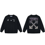 Off OW White Sweatshirt BLAKC dissolved water droplets
