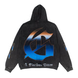 Hip-hop hoodie american rock street retro washed distressed flame robot west coast rap hooded sweatshirt