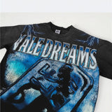 Vale forever t-shirt men's washed g pure cotton retro print