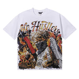 Life hustlers hot diamond cotton t-shirt g direct injection hip hop printing