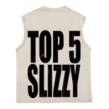 Hip hop tank top american retro python statue of liberty printing washed and distressed niche style loose vest