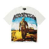 Men's youth t-shirt with rhinestone print, 100% cotton, american retro style