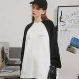 Unisex Sweatshirt Fall Contrast Color round Neck Sweatshirt
