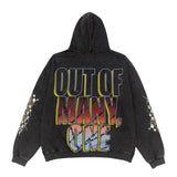 Hip-hop hoodie american high street motorcycle skeleton racer printing hip-hop loose hooded sweatshirt hoodie
