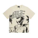Mixed emotion men's t-shirt - short sleeve, hotfix rhinestone print, 100% cotton