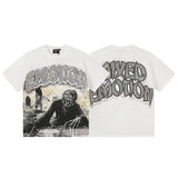 Mixed emotion men's t-shirt - short sleeve, hotfix rhinestone print, 100% cotton