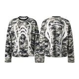 Unisex long-sleeved shirt autumretro camouflage