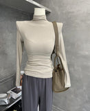 Women Long Sleeve Shirt Spring and Autumn Slim Fit Slimming