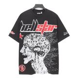 Washed and hot-drilled men's t-shirt short-sleeved g pure cotton hip hop street